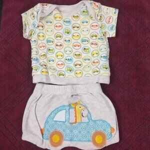 Happi by Dena Boys Size Newborn 2 Piece Short Set